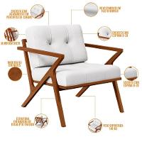 Kit 02 Poltronas Com Cintas De Corano Laís B04 Facto Branco - 7