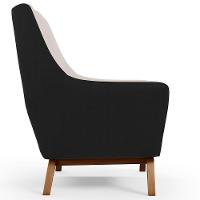 Kit 02 Poltronas Corano Preto C-05 Linho Cru C-443 - 3