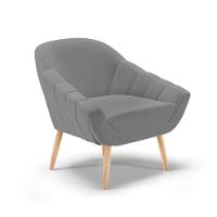 Kit 02 Poltronas Giovana Linho Grafite A26 Natural - 7