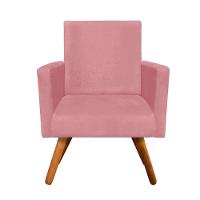 Kit 2 Poltronas Nina Sala De Estar Luxo Suede Rose - 5