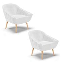 Kit 02 Poltronas Giovana Corano Branco Natural - 1