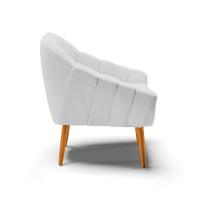 Kit 02 Poltronas Giovana Linho Cinza A05 Castanho - 6