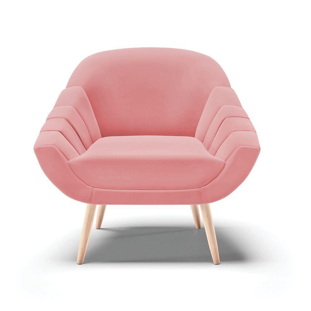 Kit 02 Poltronas Giovana Suede Natural Rose - 7