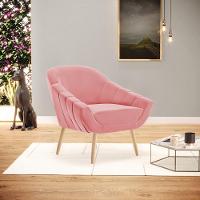 Kit 02 Poltronas Giovana Suede Natural Rose - 8