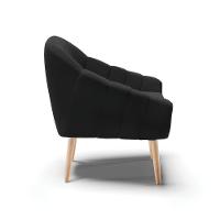 Kit 02 Poltronas Giovana Suede Natural Preto - 6