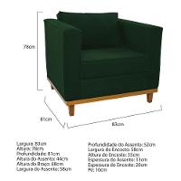 Kit Sofá 2 Lugares 2 Poltronas Europa Suede Verde - 3