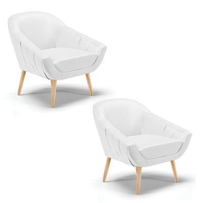 Kit 02 Poltronas Giovana Corino Branco Natural