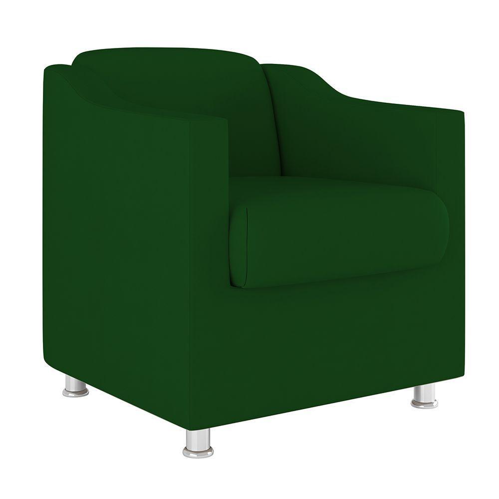 Kit Poltrona Tilla Recepção + Namoradeira Sala, Quarto Suede verde - 9