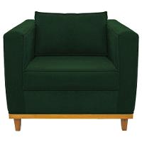 Kit Sofá 2 Lugares Poltrona Europa Suede Verde - 3