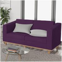 Kit Sofá 2 Lugares 2 Poltronas Europa Suede Roxo - 6