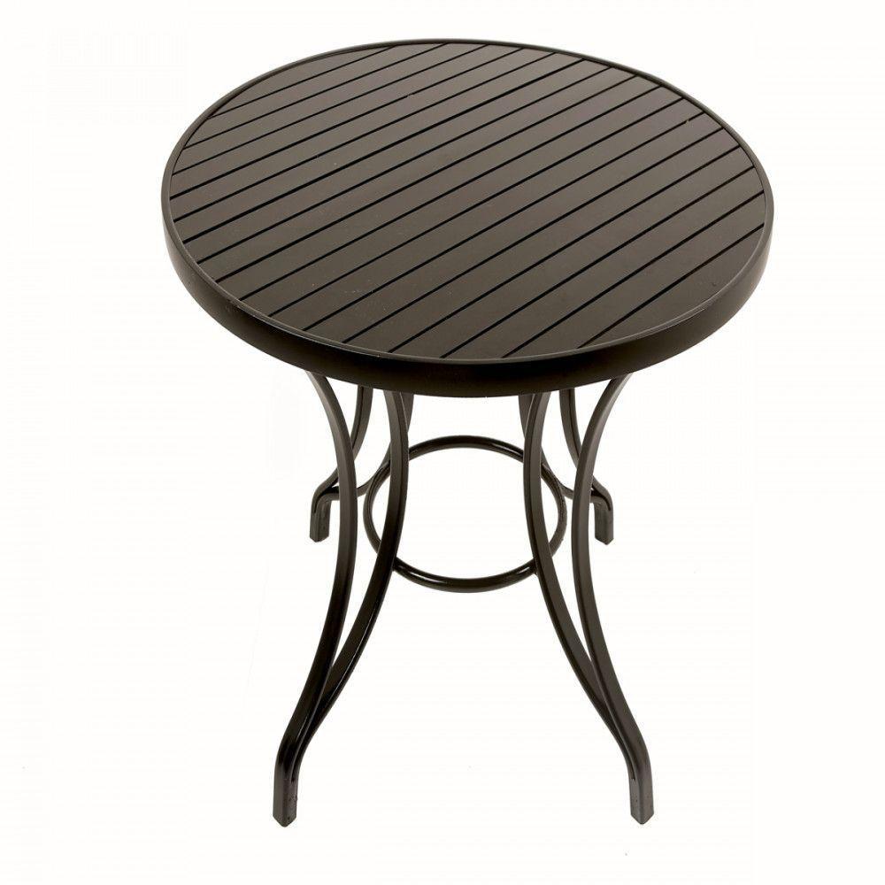 Mesa Em Alumínio Com O Tampo Ripado De 1,40 Metros Preto - 1