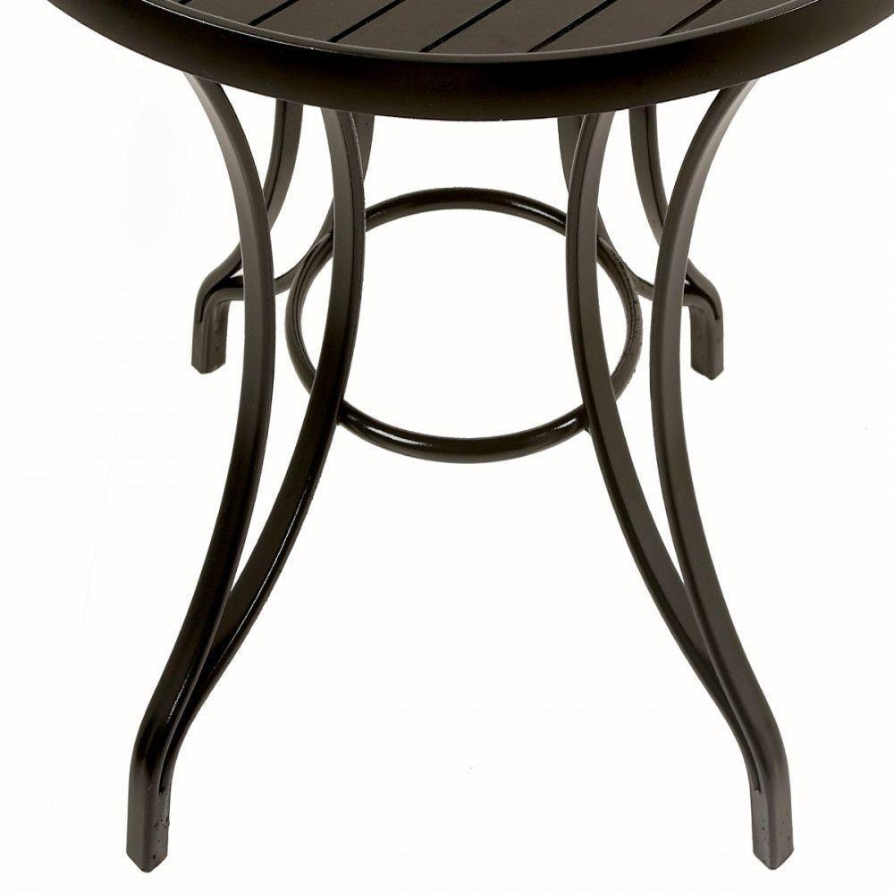 Mesa Em Alumínio Com O Tampo Ripado De 1,40 Metros Preto - 2