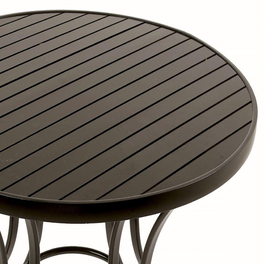 Mesa Em Alumínio Com O Tampo Ripado De 1,40 Metros Preto - 4