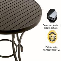 Mesa Em Alumínio Com O Tampo Ripado De 1,40 Metros Preto - 3