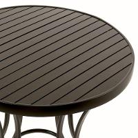 Mesa Em Alumínio Com O Tampo Ripado De 1,40 Metros Preto