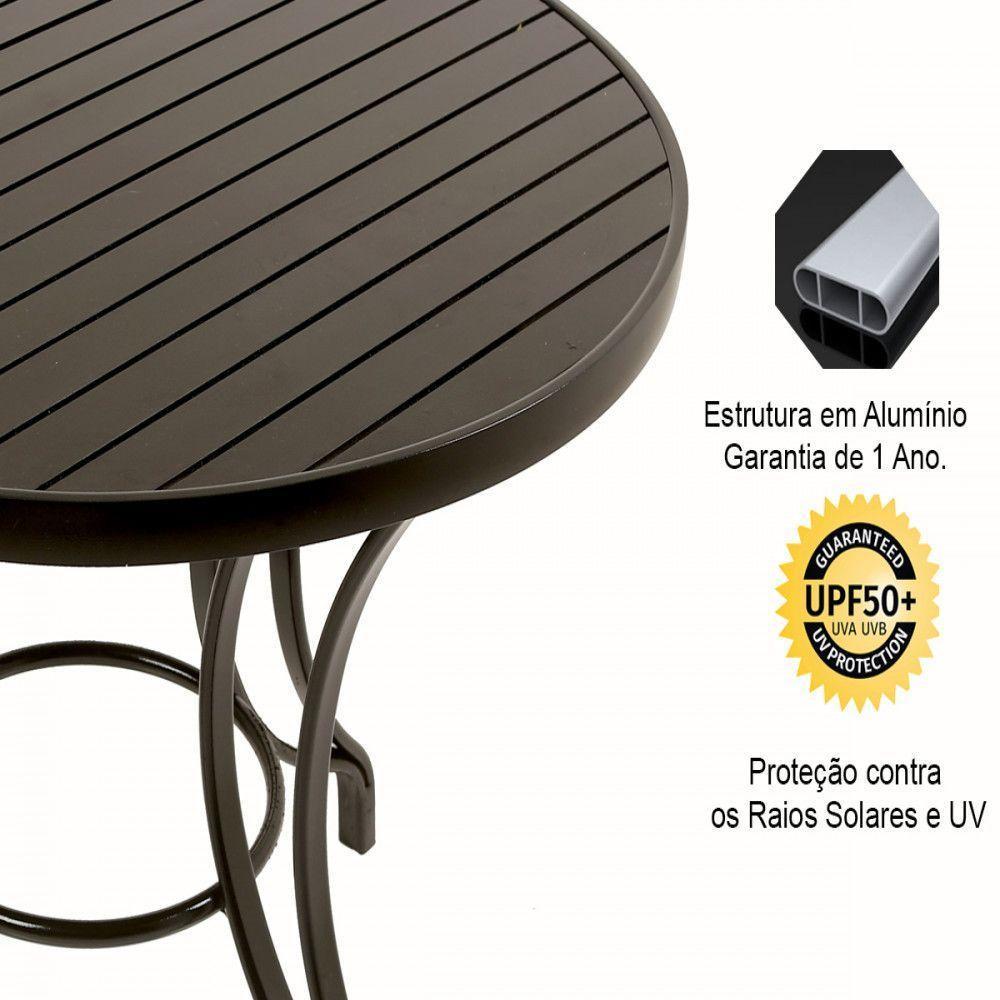 Mesa Em Alumínio Com O Tampo Ripado De 1,40m Capuccino - 3