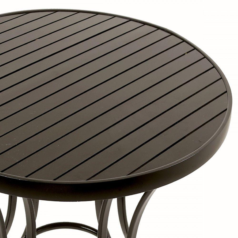 Mesa Em Alumínio Com O Tampo Ripado De 1,40m Capuccino - 4