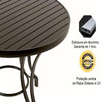 Mesa Em Alumínio Com O Tampo Ripado De 1,40m Capuccino - 3