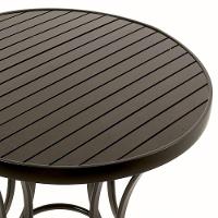 Mesa Em Alumínio Com O Tampo Ripado De 1,40m Capuccino