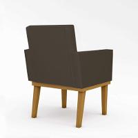 Cadeira Poltrona Com Base Courino Cor marrom - 3
