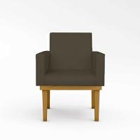 Cadeira Poltrona Com Base Courino Cor marrom - 4