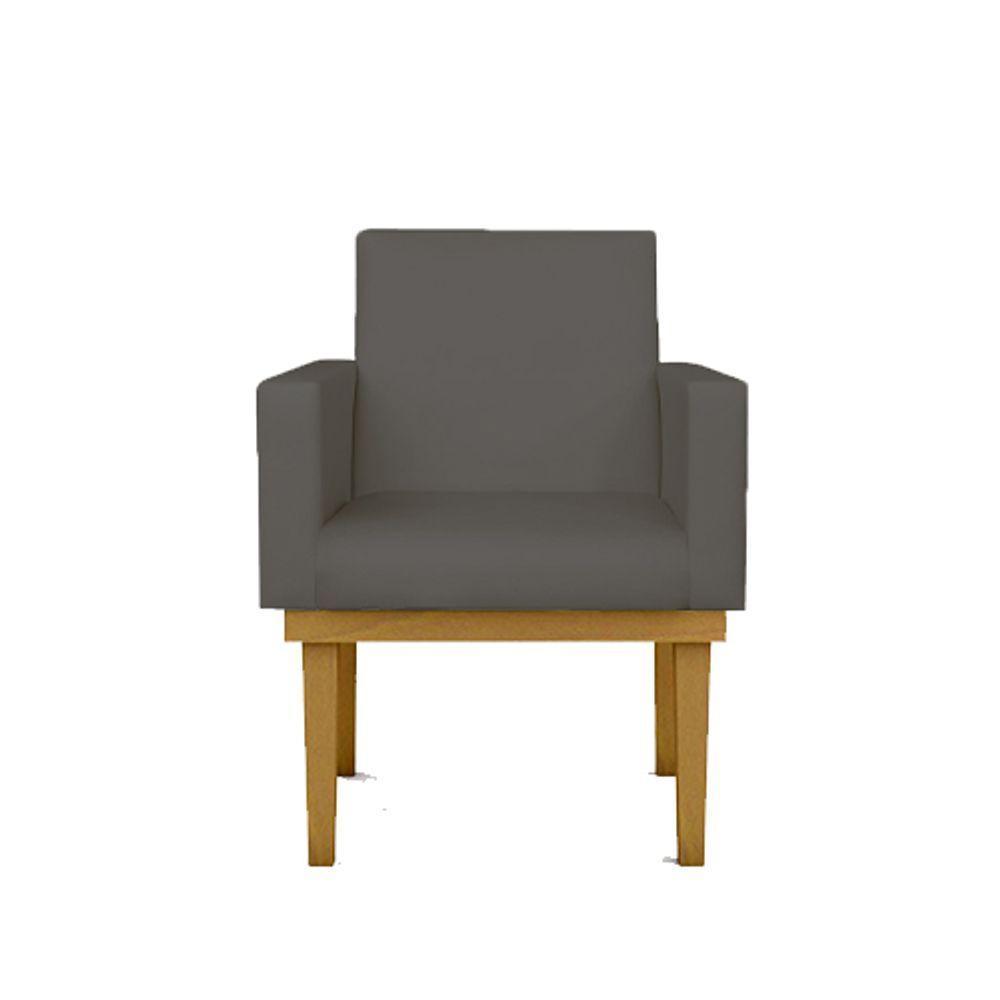 Cadeira Poltrona Com Base Courino Cor cinza - 4