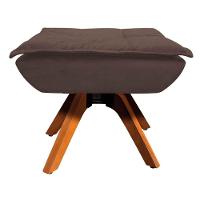 Kit 2 Poltronas Decorativas Base Giratória Giromad Com Puff Opla Suede Marrom - Ibiza