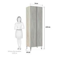 Paneleiro 70Cm Duplo 2 Portas Lis Legno Crema Com Concreto - 2