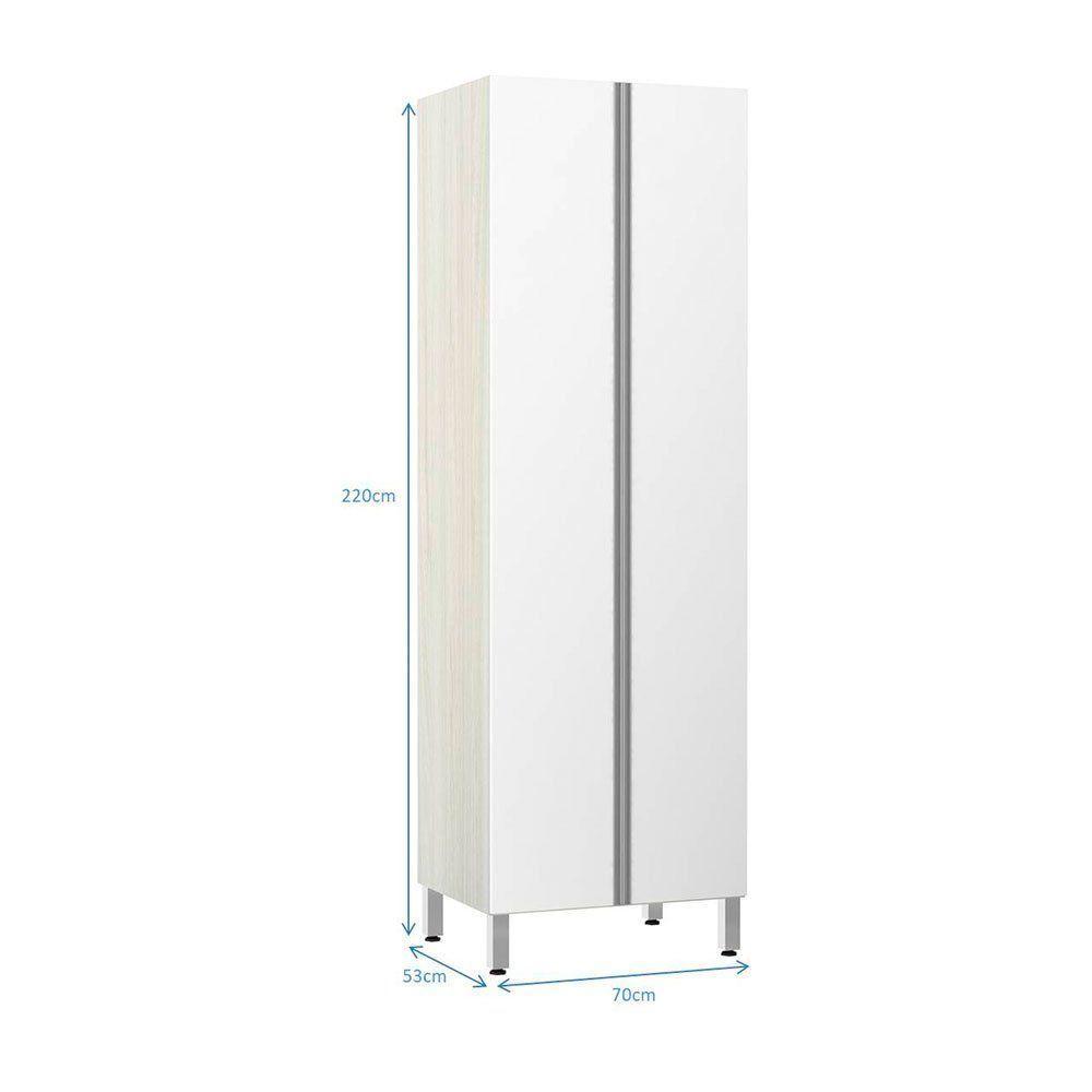 Paneleiro 70Cm Duplo 2 Portas Lis Legno Crema Com Branco Mat - 3