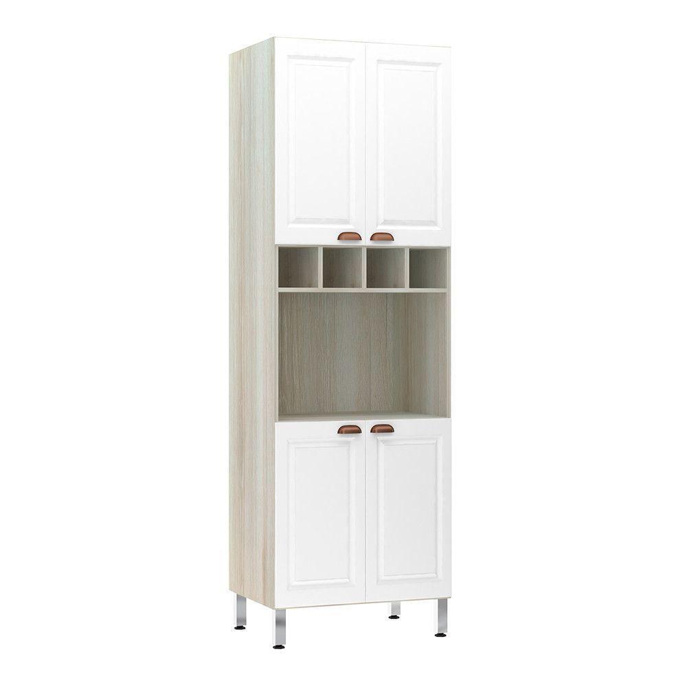 Paneleiro 70 Cm C/ 1 Nicho Microondas Agatha Legno Crema C/ - 1