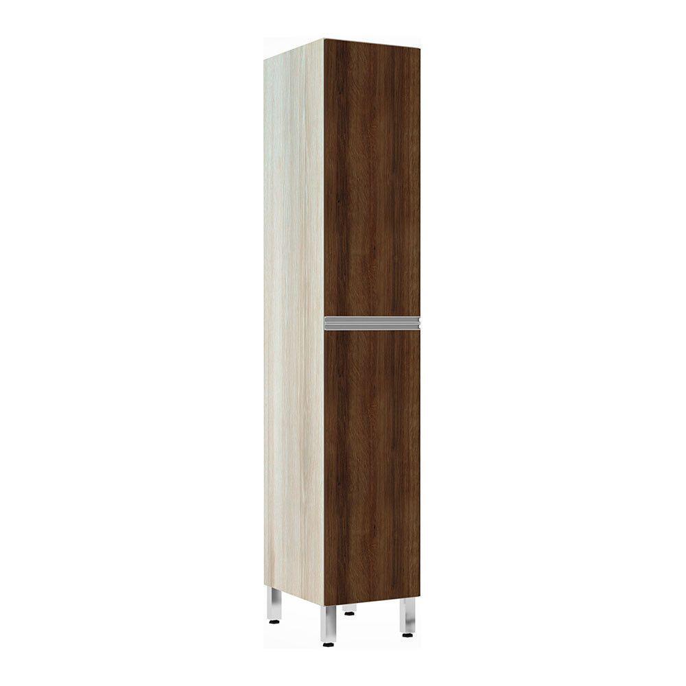 Paneleiro 40Cm 2 Portas Lis Legno Crema Com Nogueira Dourado - 1