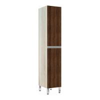 Paneleiro 40Cm 2 Portas Lis Legno Crema Com Nogueira Dourado - 1