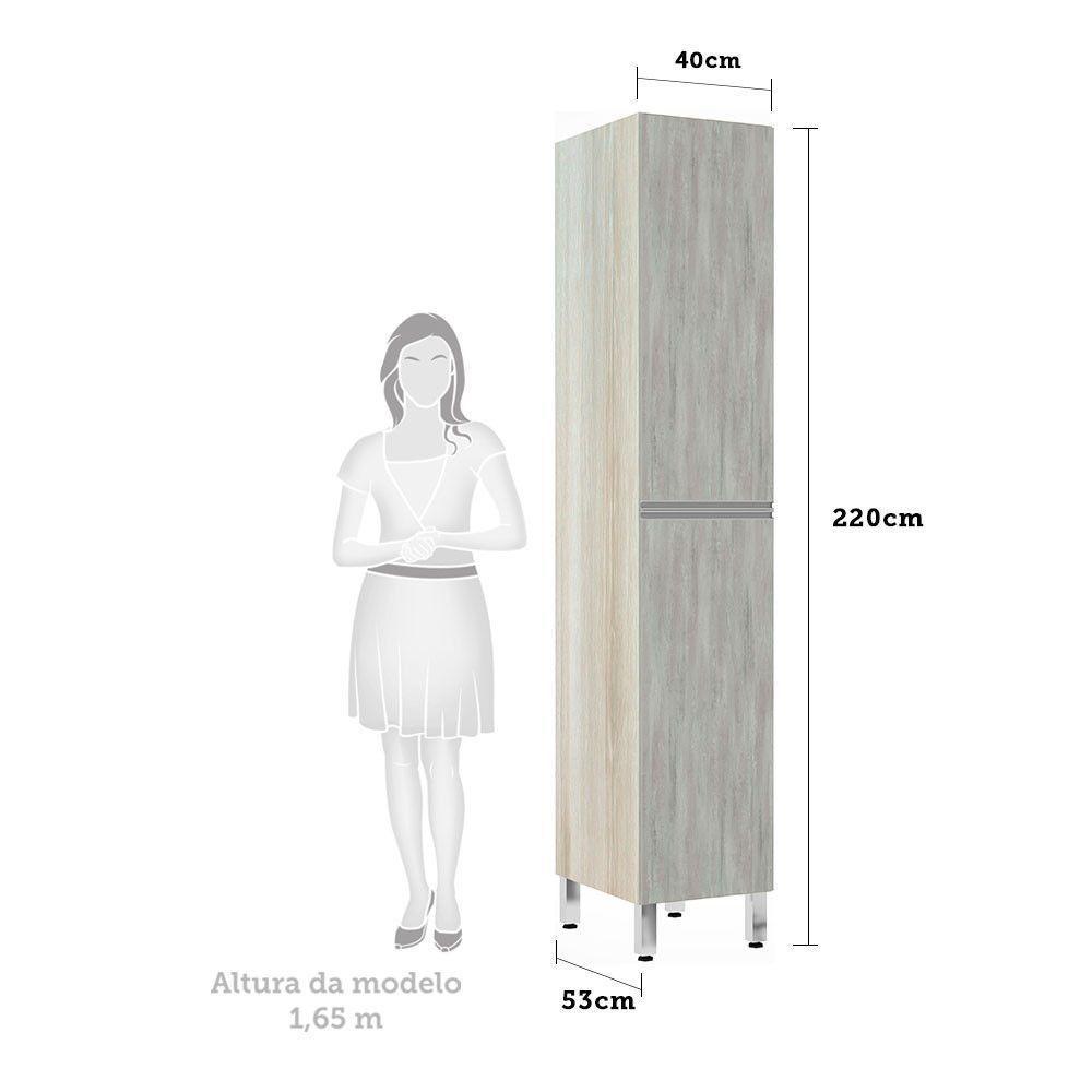 Paneleiro 40Cm 2 Portas Lis Legno Crema Com Concreto - 2