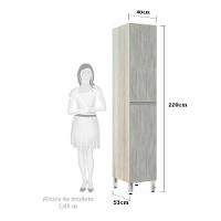 Paneleiro 40Cm 2 Portas Lis Legno Crema Com Concreto - 2