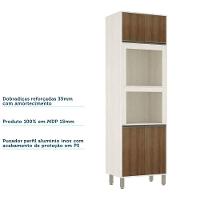 Paneleiro 70 Cm 2 Nichos 4 Portas Linea Luciane Móveis Pátina Ff-avelã Ff - 2