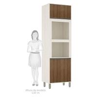 Paneleiro 70 Cm 2 Nichos 4 Portas Linea Luciane Móveis Pátina Ff-avelã Ff