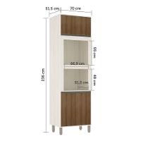 Paneleiro 70 Cm 2 Nichos 4 Portas Linea Luciane Móveis Pátina Ff-avelã Ff - 5
