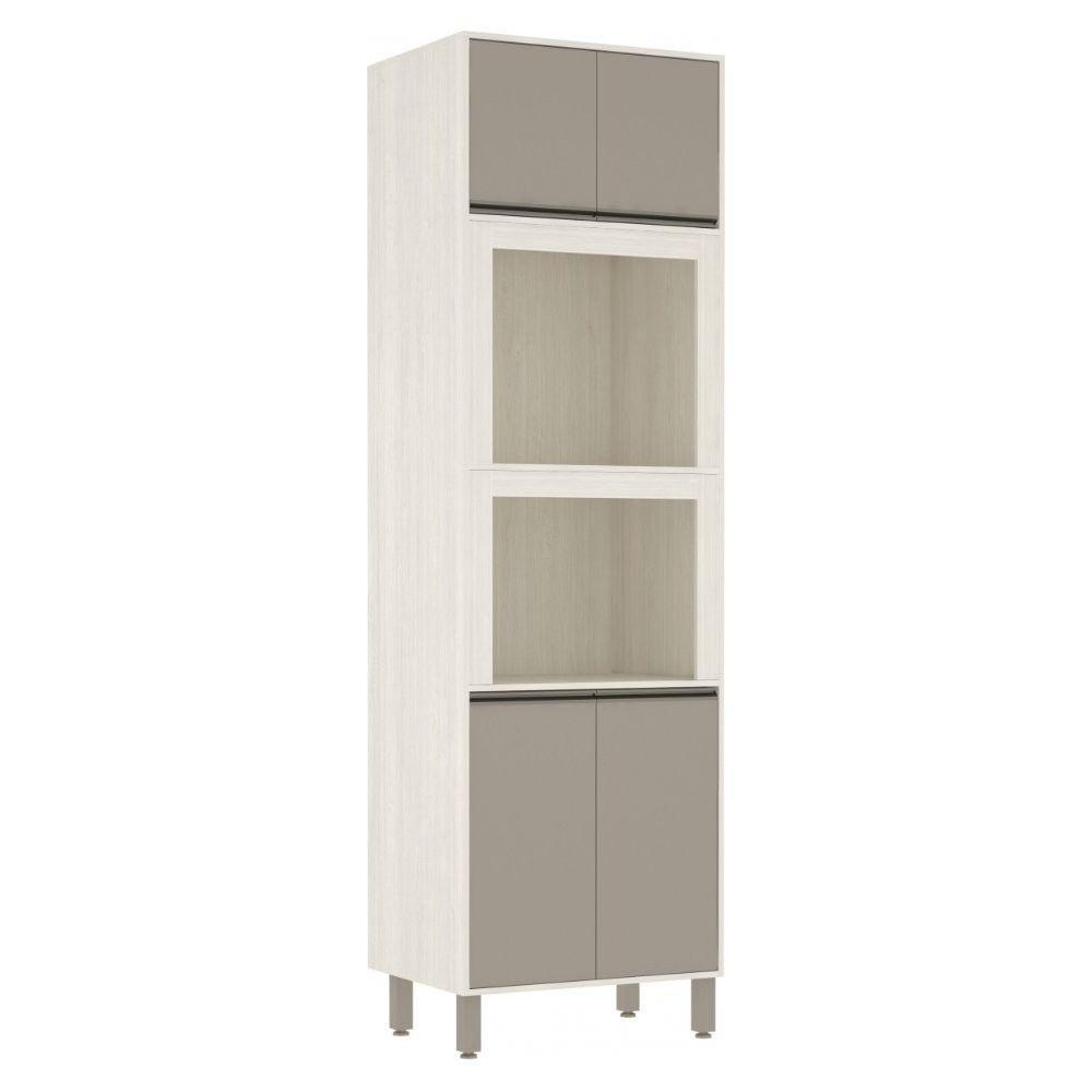 Paneleiro 70 Cm 2 Nichos 4 Portas Linea Luciane Móveis Pátina Ff-mocca Laca - 1