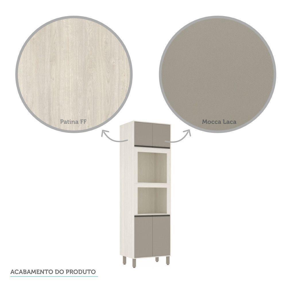 Paneleiro 70 Cm 2 Nichos 4 Portas Linea Luciane Móveis Pátina Ff-mocca Laca - 3