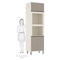 Paneleiro 70 Cm 2 Nichos 4 Portas Linea Luciane Móveis Pátina Ff-mocca Laca - 2
