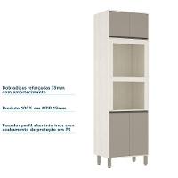 Paneleiro 70 Cm 2 Nichos 4 Portas Linea Luciane Móveis Pátina Ff-mocca Laca - 6