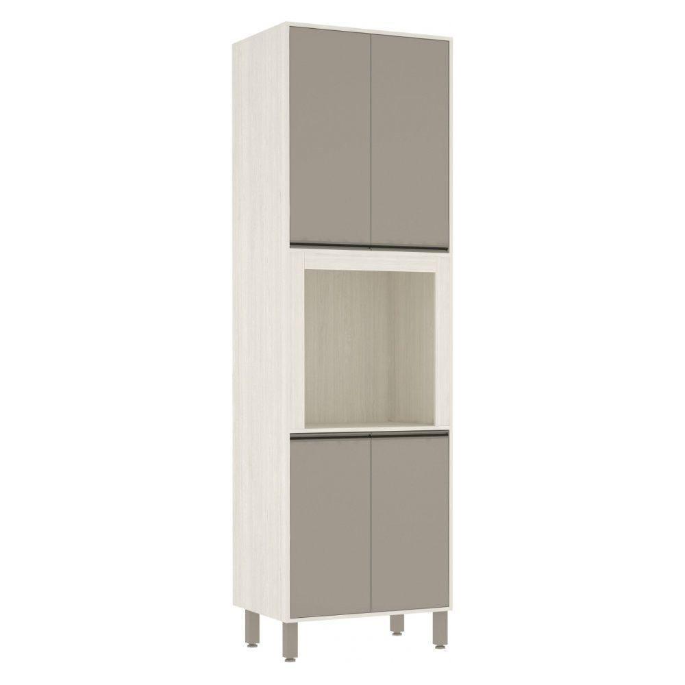 Paneleiro 70 Cm Nicho Microondas 4 Portas Linea Luciane Pátina Ff-mocca Laca - 1