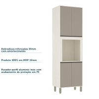 Paneleiro 70 Cm Nicho Microondas 4 Portas Linea Luciane Pátina Ff-mocca Laca - 5