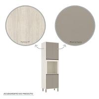 Paneleiro 70 Cm Nicho Microondas 4 Portas Linea Luciane Pátina Ff-mocca Laca - 6