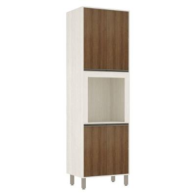 Paneleiro 70 Cm Nicho Microondas 4 Portas Linea Luciane Pátina Ff-avelã Ff