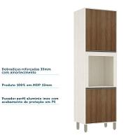 Paneleiro 70 Cm Nicho Microondas 4 Portas Linea Luciane Pátina Ff-avelã Ff - 3