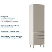 Paneleiro De Cozinha 70 Cm 2 Portas 3 Gavetas Linea Luciane Pátina Ff-mocca Laca - 6