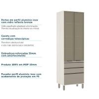 Paneleiro De Cozinha 70 Cm Bronze 3 Gavetas Linea Pátina Ff - 3