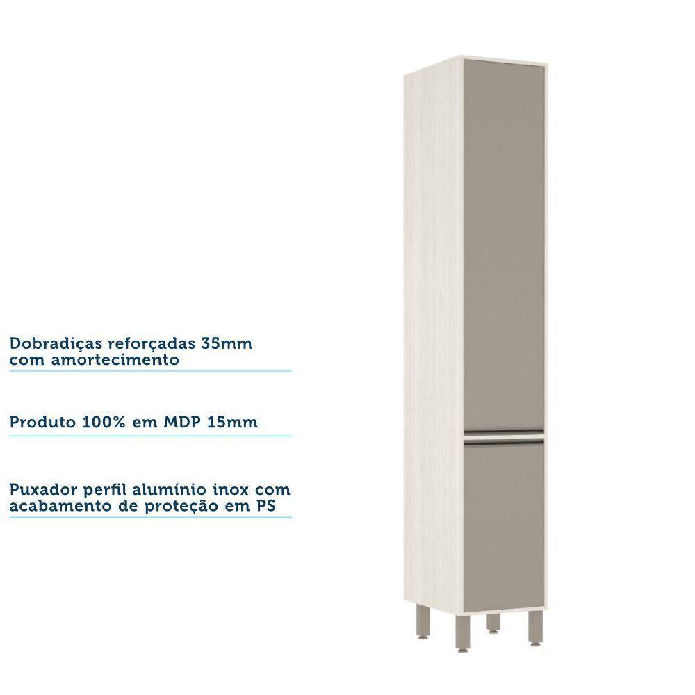 Paneleiro De Cozinha 40 Cm 2 Portas Linea Luciane Pátina Ff-mocca Laca - 3