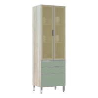 Paneleiro 70Cm Vidro Bronze Lis Legno Crema Com Verde Jade - 1